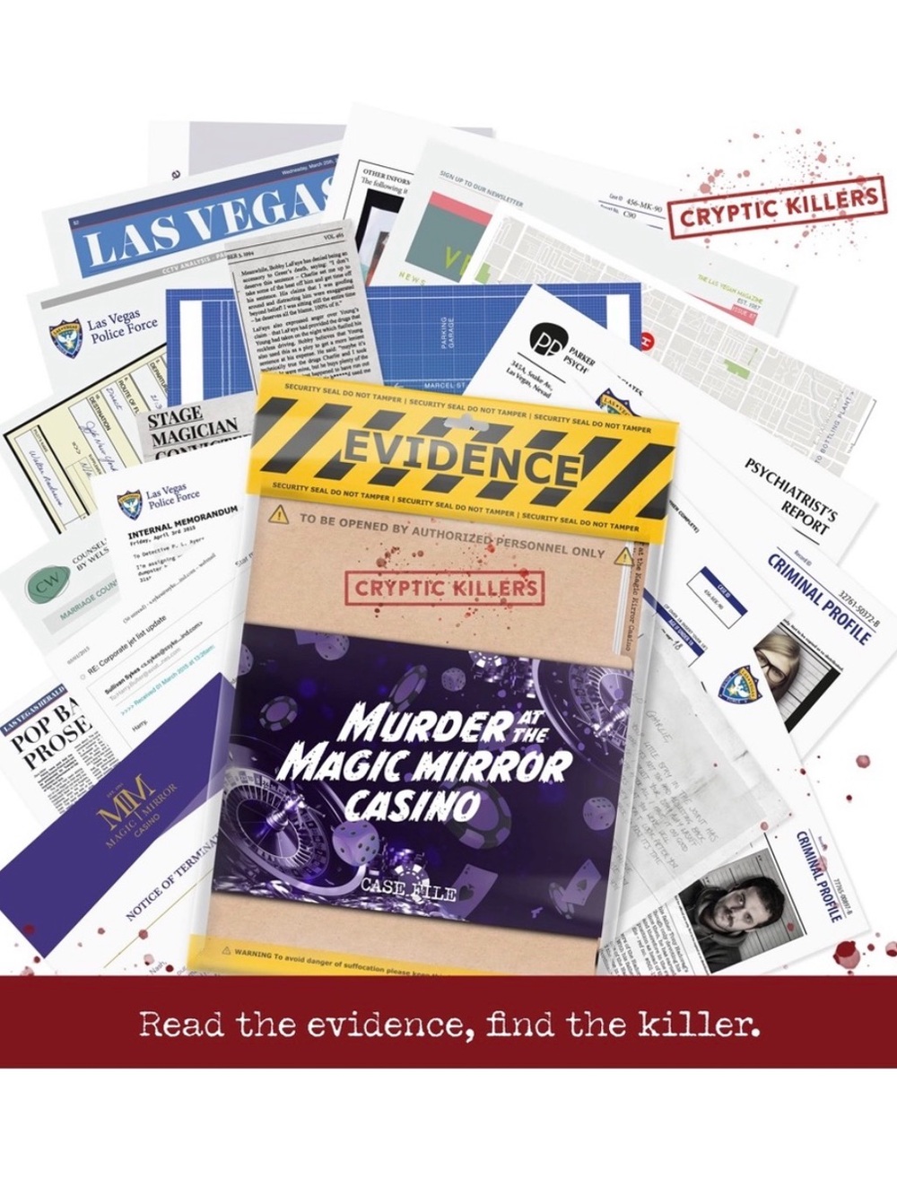 Cryptic Killers Murder at the Magic Mirror Casino NEW Date Night Case File
